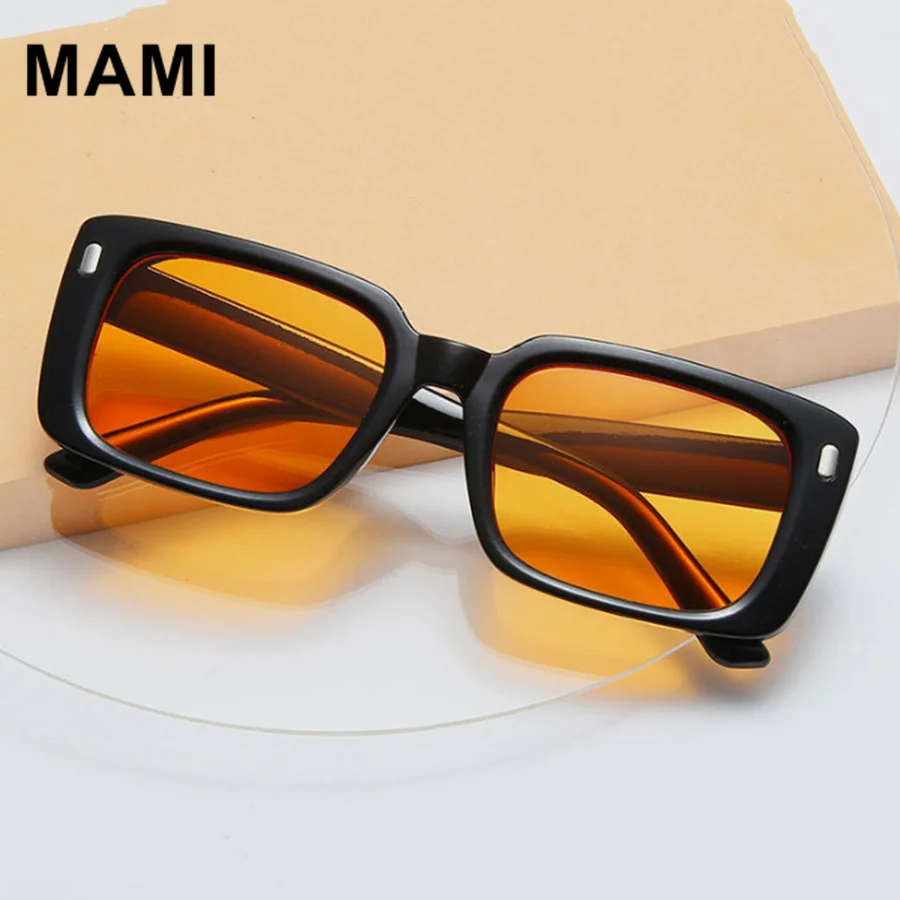Retro Square Unisex Sunglasses For Women Men Small Frame Yellow Shades Sun Glasses Vintage Female Designer UV400 Wholesale women's sunglasses