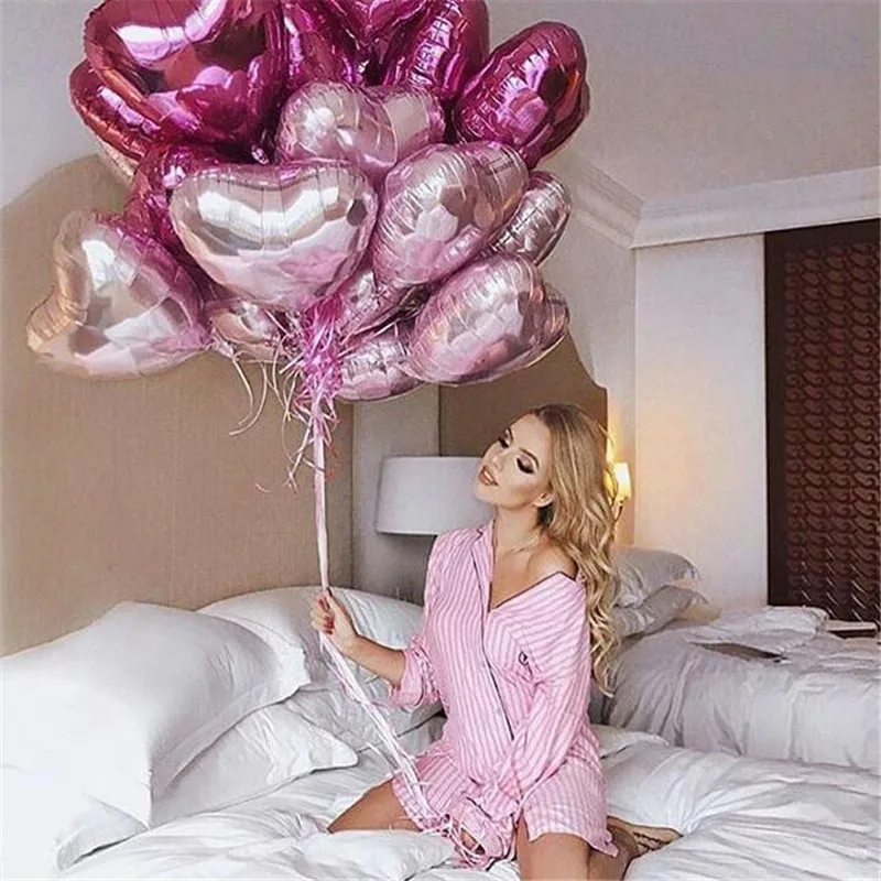 10 шт 18inch цвета розового золота красный розовый любовь Фольга гелиевые шары в