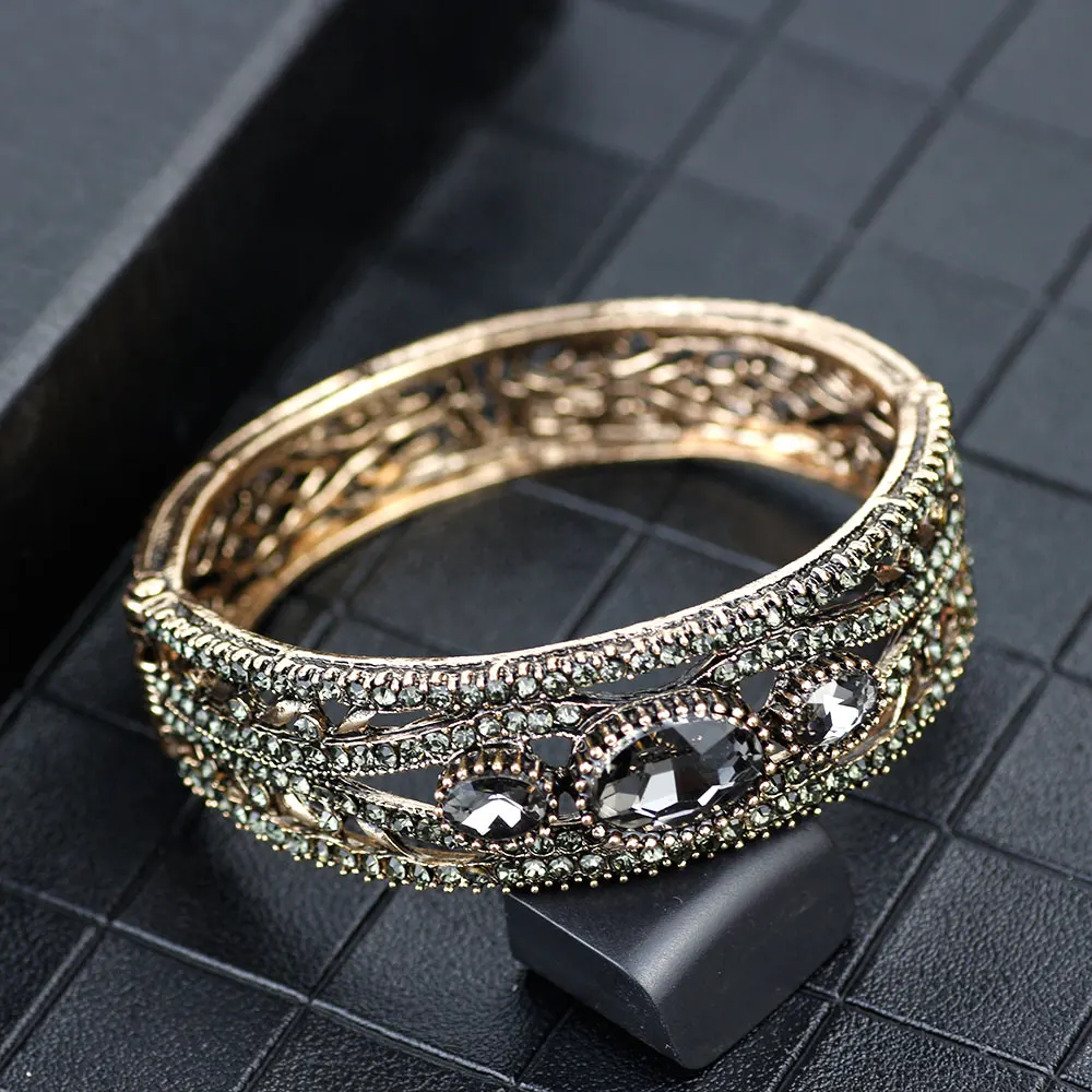 SUNSPICEMS турецкие Серые Бриллианты ювелирные изделия античное золото сплав браслет