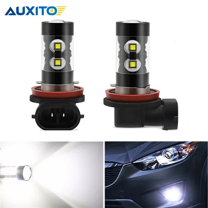 Светодиодные лампы высокой мощности H11 H8 H10 H16 5202 PSX24W P13 2 шт. 12 В 50 Вт DRL ультра яркий