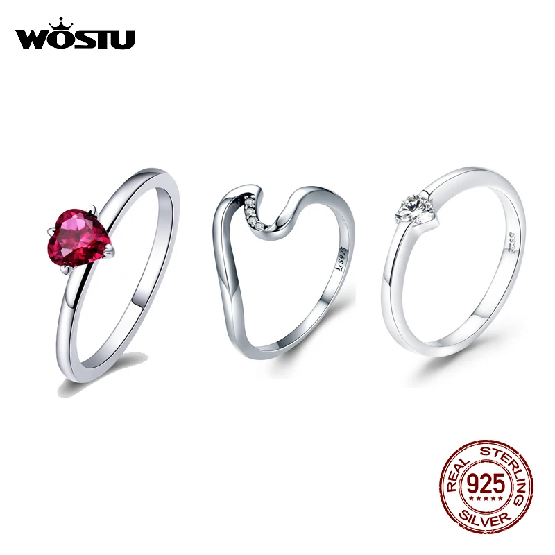 WOSTU Multi-Style Women Ring 925 Sterling Silver Delicate Wedding Rings Crown Heart Bee Original Ring Engagement Jewelry wedding rings finger rings womens ring jewelry rings ring jewelry