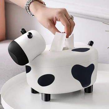 

White Animal Cute Paper Tissue Box Container Kitchen Organizer Creative Napkin Tissue Boxes Storage Papel Seda Wipes Case BW50ZJ