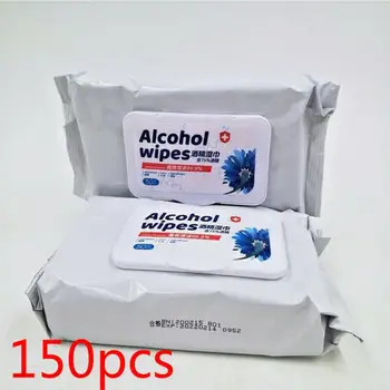 

50pcs/bag Disposable Sterilization Disinfection 75% Alcohol Pads Wet Wipes Paper Personal Antiseptic Skin Cleanser Tissue Care