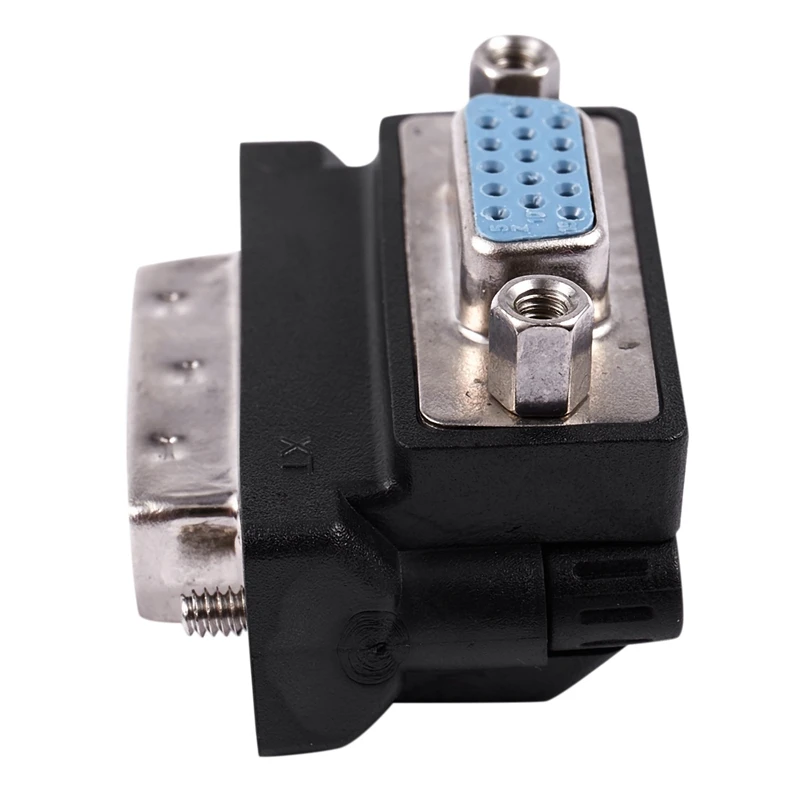 DVI-I 24+ 5 Pin Мужской VGA 15 Pin Женский 90 градусов конвертер адаптер Черный