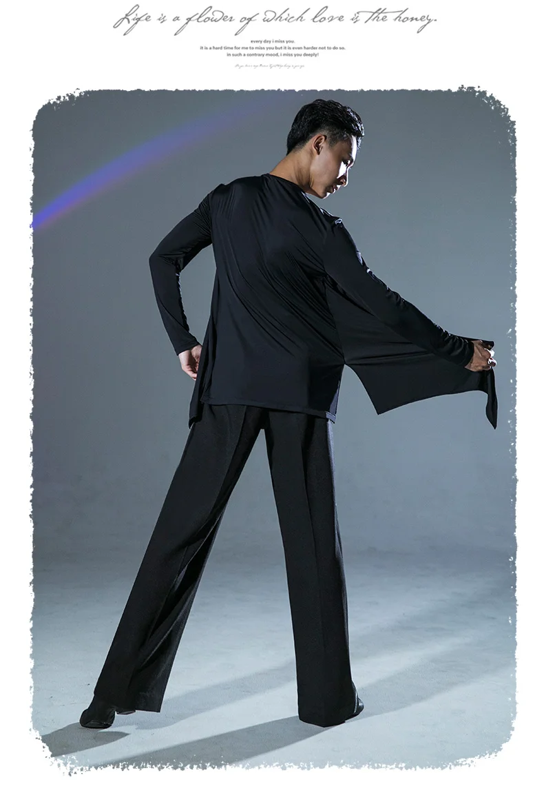 Профессиональные мужские черные латинские танцевальные брюки для взрослых бальное танцевальные брюки Сальса Танго Румба Самба ча латинские брюки DQS2949