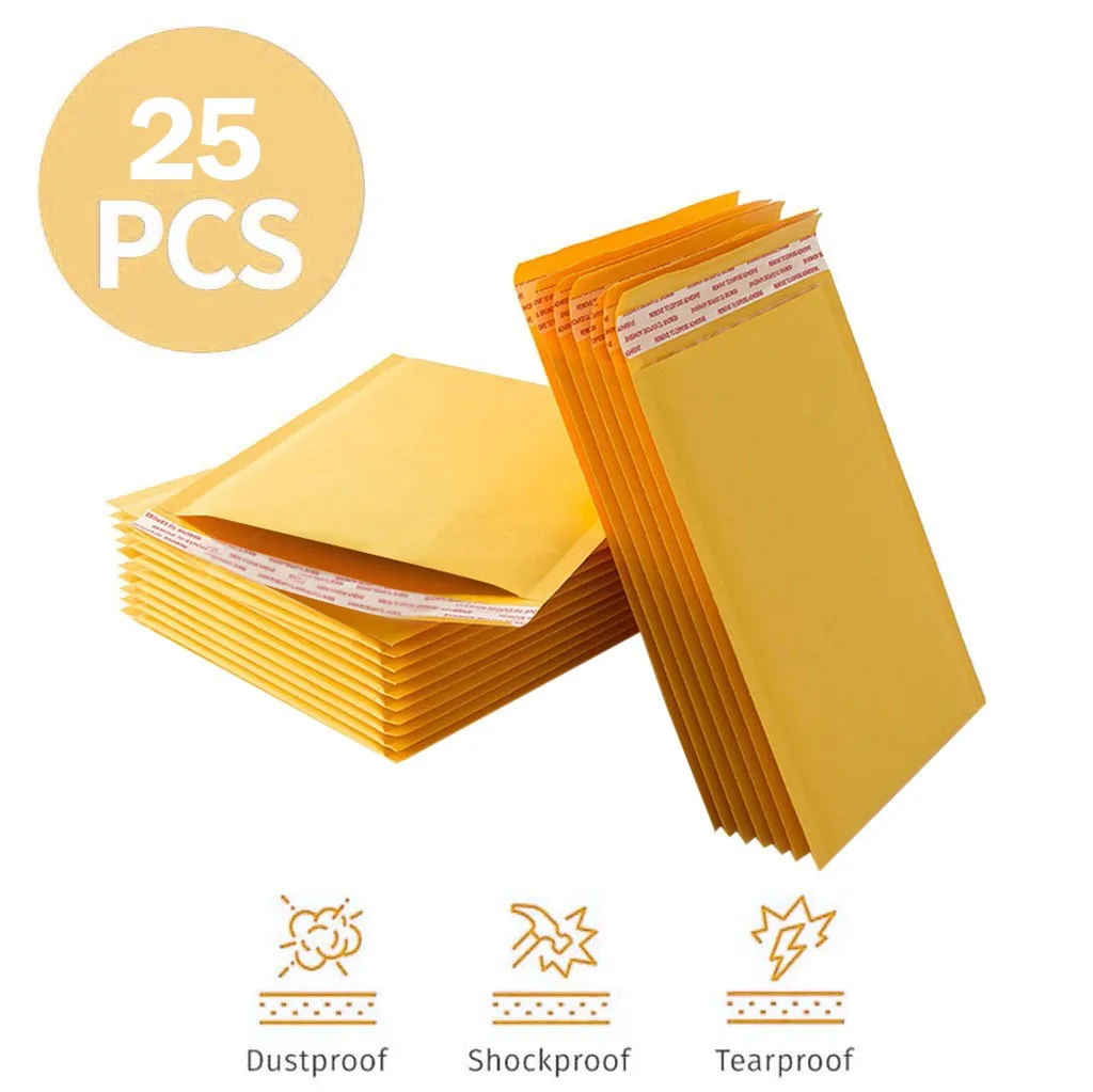 25pcs Bubble Mailers Padded Envelopes Lined Poly Mailer Self Seal Pink 