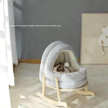 

Net Red Cat Nest Winter Warm Yurt Semi-Closed Dog House Cat Cradle Pet Shaker Four Season Pass Supplies