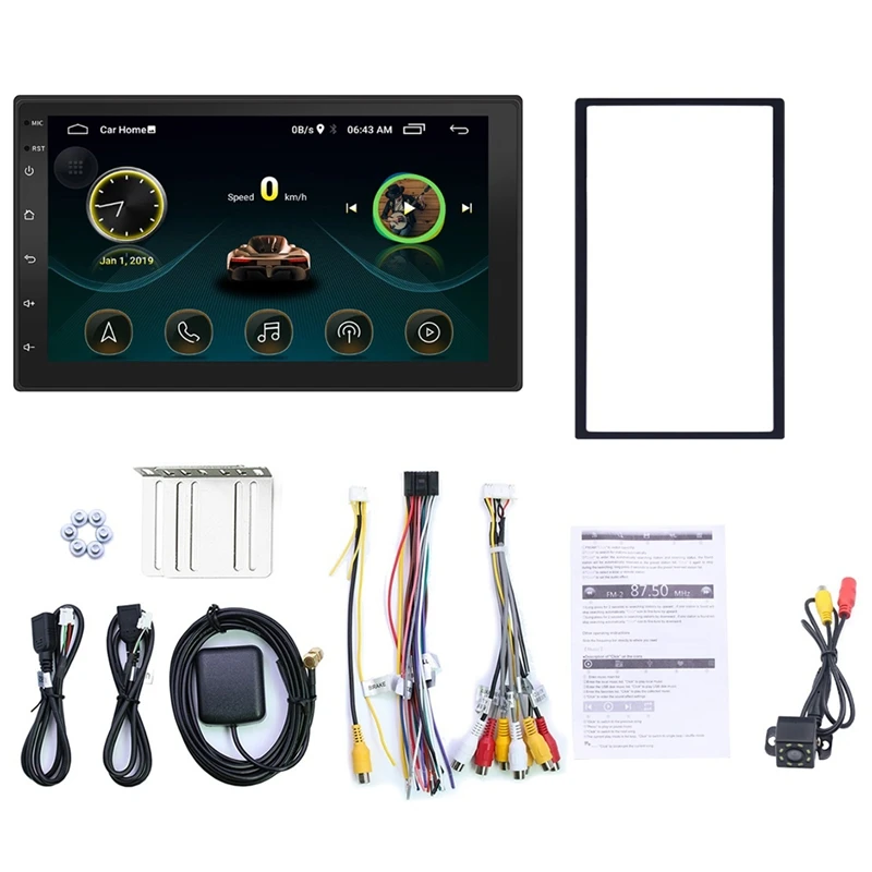 

7 Inch 2Din Android 8.1 Car Stereo MP5 Player FM Radio GPS WiFi BT Head Unit with Camera