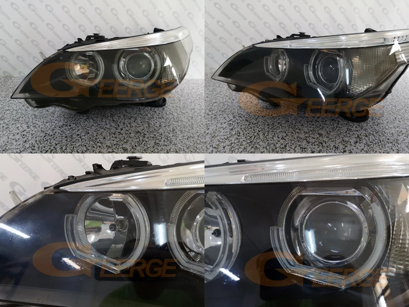 Для BMW 5 серии E60 E61 M5 pre LCI 2003-2007 ксеноновая фара DTM M4 стильный комплект светодиодов «глаза ангела» двойной белый Янтарный переключатель