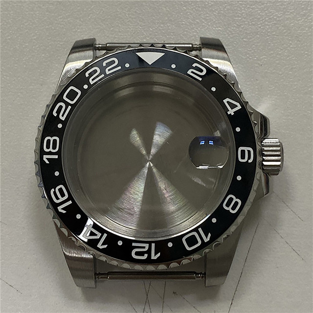 Sapphire Glass Watch Case Dual Color GMT Bezel Magnifying Glass Cover for NH35 Mechanical Movement Repair Parts