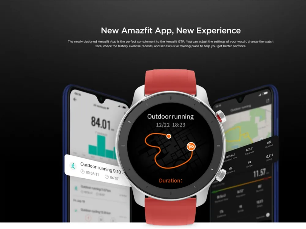 Глобальная версия Amazfit GTR 47 мм gps Смарт-часы для мужчин wo для мужчин 50 атм Водонепроницаемый AMOLED экран 24 дня в режиме ожидания компас фитнес-трекер