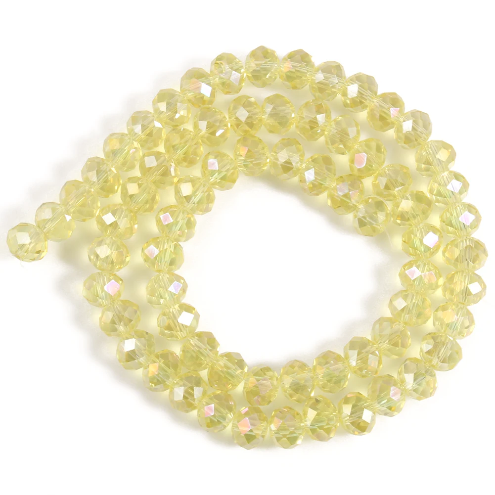 100Pcs Teal Glass Faceted Beads - 14x8mm Rondelle Spacers With 5mm Hole For DIY Jewelry Making - View #6