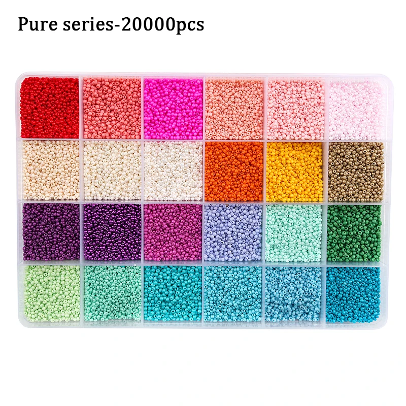 Menkey 14000Pcs 2mm Glass Seed Beads for Jewelry Making Kit, 1800pcs Alphabet Letter Beads, Tiny Beads Set for Bracelets Making, DIY, Art and Craft with