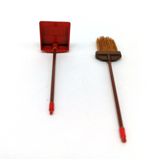 1:12 Doll House Miniature Broom Dustpan Set Dollhouse Cleaning Tool Kits Classic Toys Pretend Play Furniture Toys Doll Acces 4