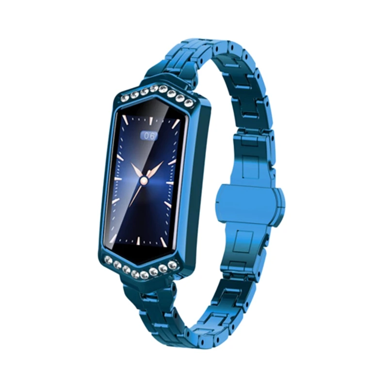 B78 Smart Bracelet Female Heart Rate Step Sleep Physiological Cycle Monitoring Health Bracelet Blue