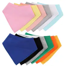 Органический хлопок, детский бандана-нагрудник для мальчиков и девочек, однотонный цветной нагрудник для малышей, слюнявчик для новорожденных