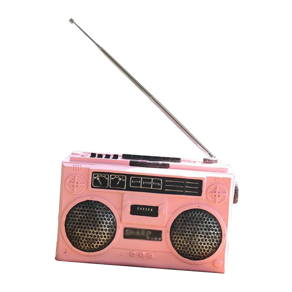 Retro Style Home Desktop Decor Resin Crafts Antique Radio Shape Saving Pot Resin Ornaments for Home Tabletop Decor Shop Display
