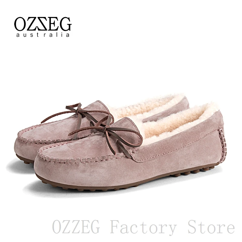 OZZEG/Элитный бренд дизайнерская женская обувь зимняя натуральная кожа плоская мужской зимний жакет на овечьем меху, утепленные мехом Женская обувь фиолетовый