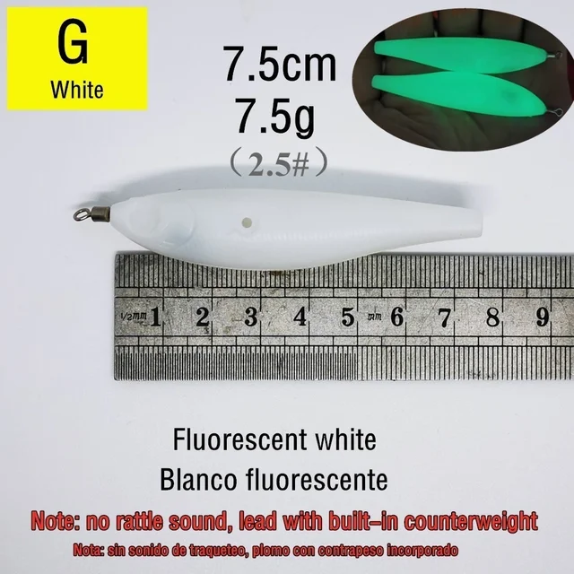 빛나는 형광 오징어 미끼 바디로 오징어를 유혹하고 성공률을 높이세요.