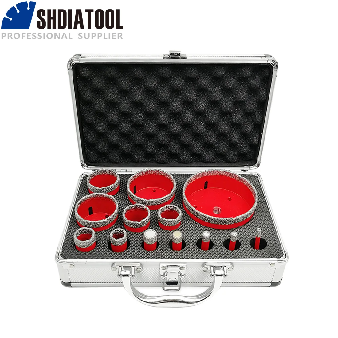 SHDIATOOL Diamond Drill Core Bits M14 Thread 1set/13pcs Vacuum Brazed With Box Granite Marble Drilling Bit Ceramic Hole Saw