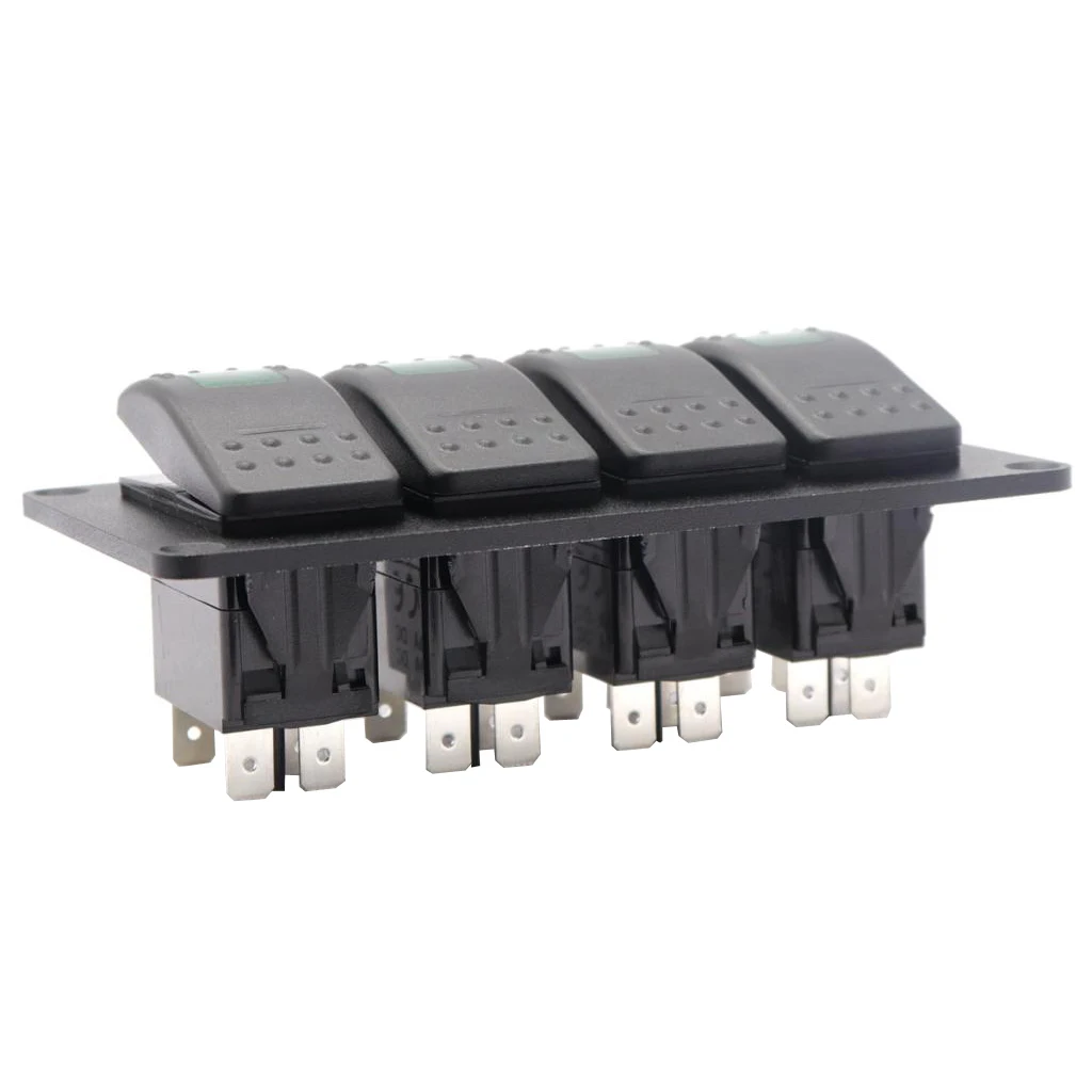 DC 12 V-24 V Автомобильная лодка модифицированный 4 банды вкл/выкл кулисный переключатель 5P W/наклейки синий/оранжевый/красный/зеленый светодиодный