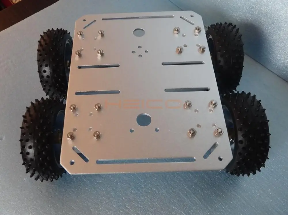  Metal 4WD Car Tracking Robot Smart 4 Wheel Drive Chassis with 4pcs 37mm Gear Motor Large Load-beari - 4000294621374