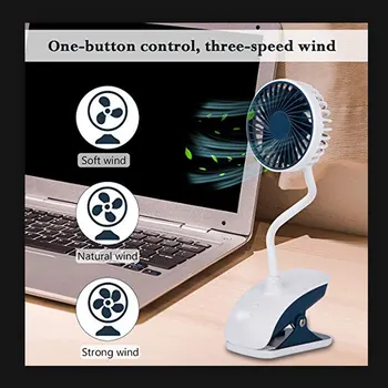 

Clip On Stroller Fan Ultra-Quiet Cooling Flexible 360 Rotate Table Fan for Office Stroller DC120