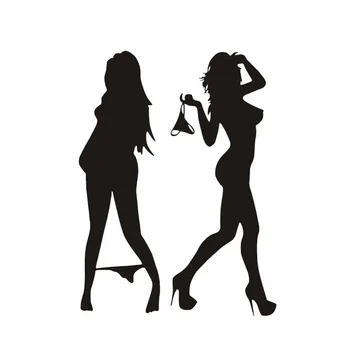 

Car Sticker Motorcycle Automobile Beautiful Sexy Woman In Bikini Decorative Sunscreen Stickers Black/Silver,19cm*6cm
