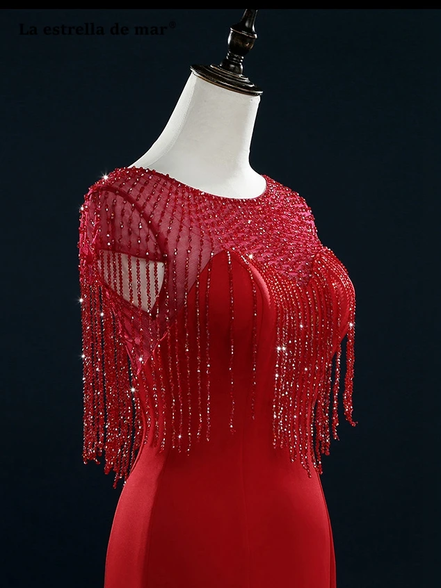 Vestidos de gala, новое атласное с глубоким декольте, с кристаллами, кисточками, румяна, розовый, зеленый, темно-синий, серебряный, бордовый, оранжевый, выпускные платья, Длинные
