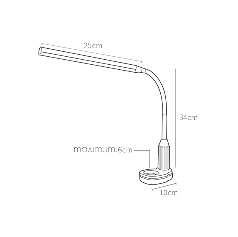 500LM светодиодный светильник для защиты глаз, настольная лампа с переключателем, Настольный светильник с датчиком управления, питание от USB, бесступенчатая диммируемая Гибкая лампа с зажимом для учебы
