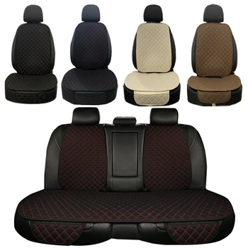 

Large Size Car Seat Cover Protector Flax Linen Front Or Rear Seat Cushion Breathable For Auto Interior Accessories Truck Suv Van