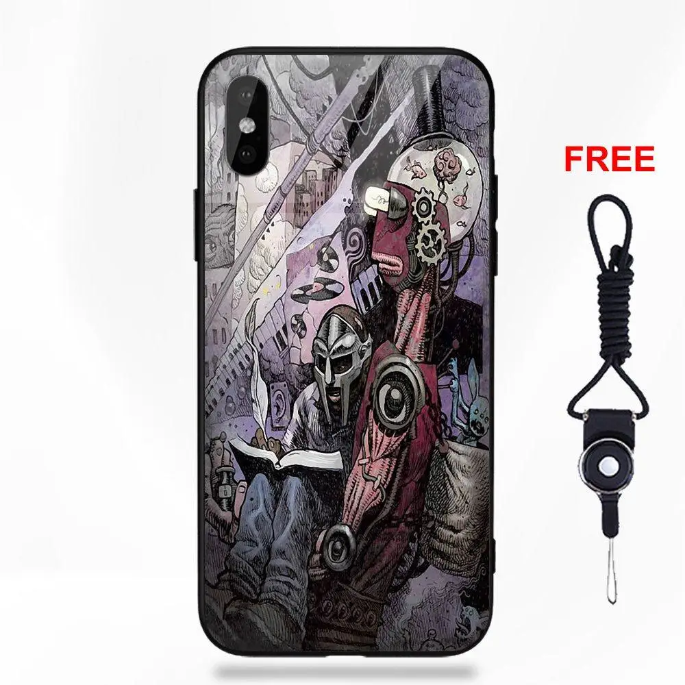 Omdnwd для Apple iPhone 5 5C 5S SE 6 6S 7 8 Plus X XS Max XR Мягкий ТПУ чехол+ закаленное стекло Новое поступление мультфильм Mf Doom