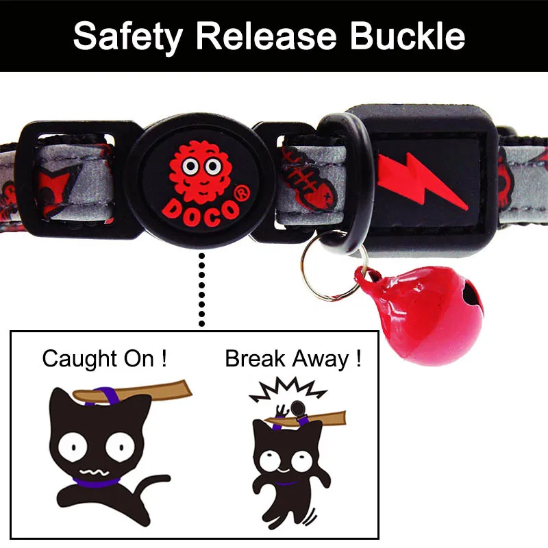 MySudui Small Cats Collars Necklace Collar For Cats Collar Breakaway Quick Release With Bell Reflective Cats Products For Pets (4)