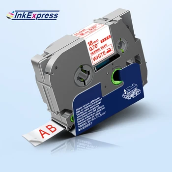 

18mm Fabric Tape TZe FA4R Red on White For Brother TZe-FA4R Fabric Iron On Label Tape Cartridge For Brother P-touch Label Maker