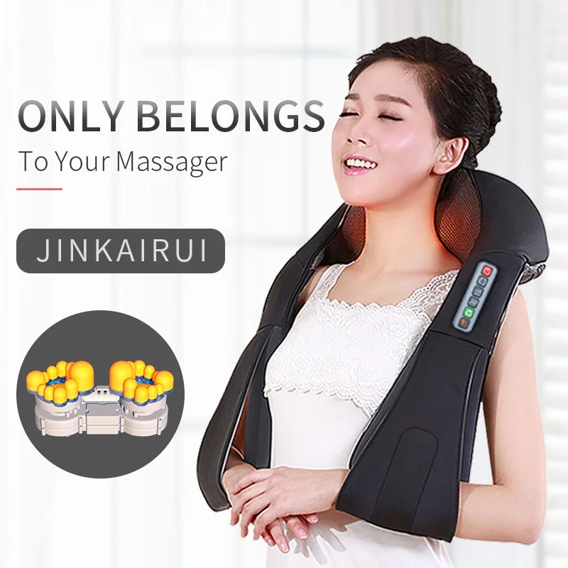 InvoSpa Shiatsu Back Shoulder and Neck Massager with Heat - Deep Tissue  Kneading Pillow Massage - Back Massager