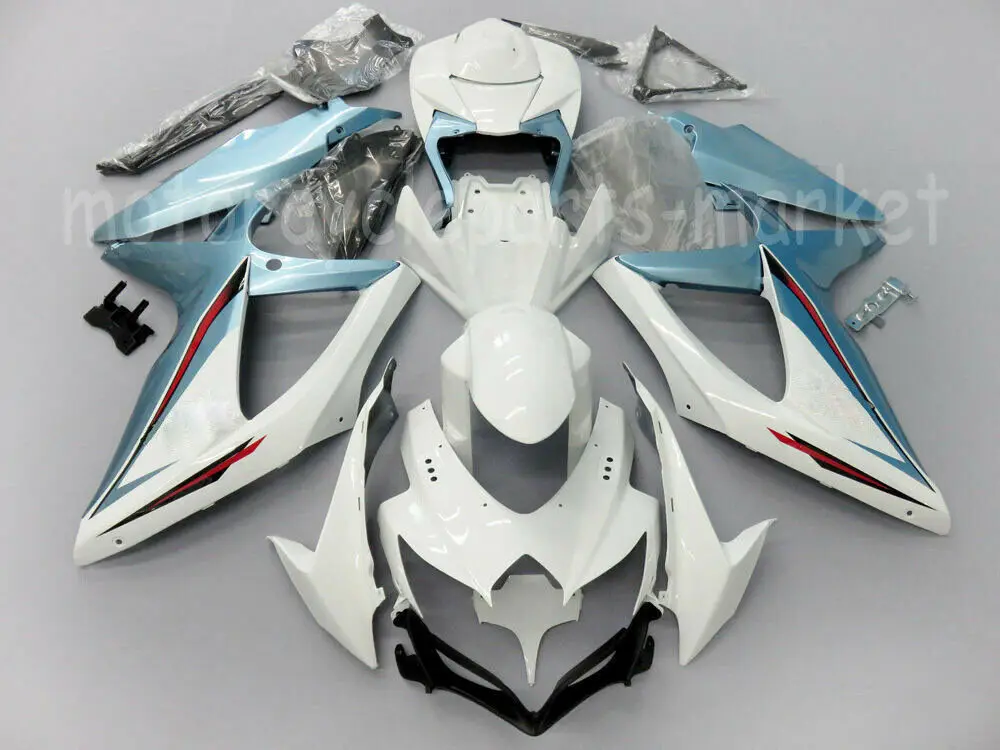 Мотоцикл Обтекатели для SUZUKI GSXR600 GSXR750 2008-2010 2009 GSXR 600 750 ABS пластик литья под давлением обтекатель синий белый