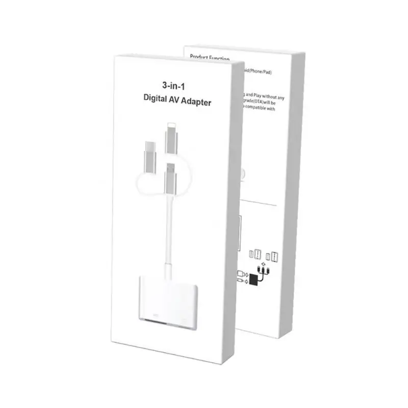 1080P дисплей адаптер для samsung для huawei 3 в 1 для IPhone Тип C USB к HDMI кабель дисплей адаптер