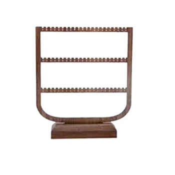 

Ear Clip Earrings Shelf Display Stand Home Storage Hanging Necklace Stand Earrings Black Walnut Large Capacity Three Floors
