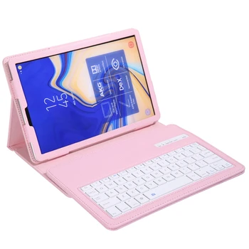 

Lychee Keyboard Case For Samsung Galaxy Tab S4 10.5 Model Sm-T830/T835/T837,Slim Shell Lightweight Stand Cover With Detachable W
