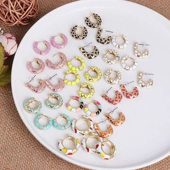 

JUJIA Trendy Korean Style Simple Metal Stud Earrings For Women Wedding Jewerly Bridal Engagement Earrings Female Gifts