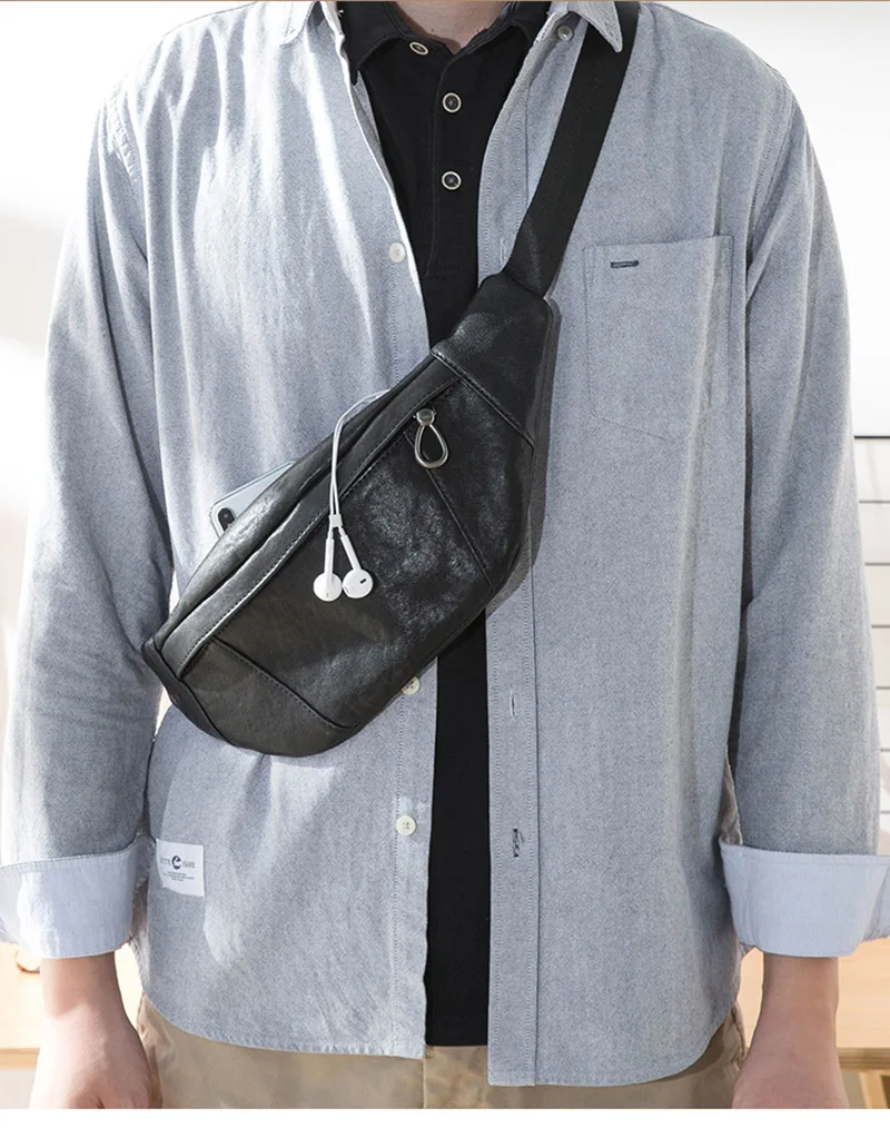 AETOO Кожаная Мини-нагрудная сумка, мужская сумка на одно плечо, кожаная сумка для отдыха, Молодежная Спортивная винтажная сумка через плечо