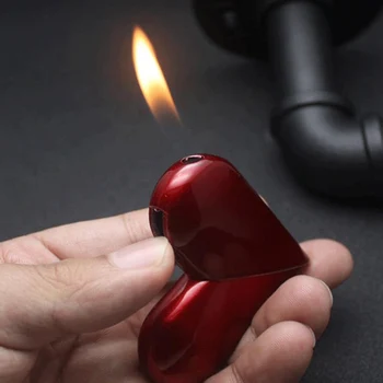 

Creative Personality Folding Rotary Heart-shaped Gas Flame Lighter Cigarette Lighter Smoking Accessory Gift For Women