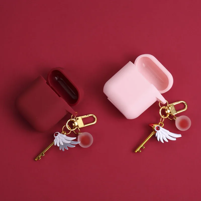 Cardcaptor Sakura, беспроводной Bluetooth чехол, мягкий силиконовый чехол для наушников, брелок для ключей