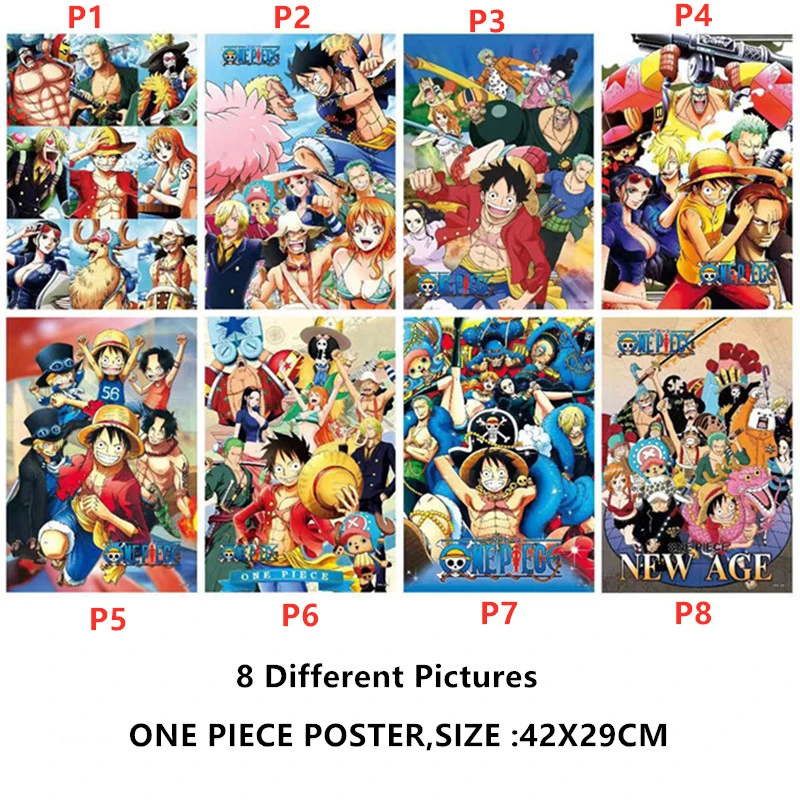 ルフィ ゾロ ナミの漫画の絵 2サイズ 58x42cm 8つの異なるデザインが含まれ 高品質のエンボス加工 ピース ロット One Piece Painting Animeanime One Piece Aliexpress