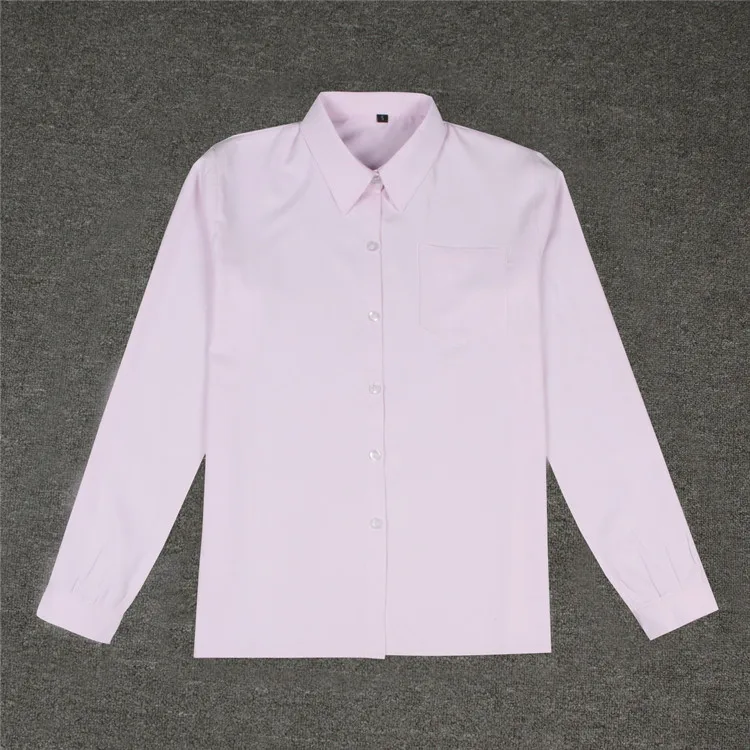 Japanese School Uniform White Cotton Japanese Student Girls School Jk Uniform Top Large-Size XS-5XL Middle High School Uniforms Long Sleeve White Shirt