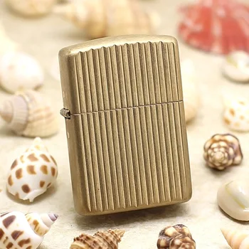 

Genuine Zippo oil lighter copper windproof 3D Armor line cigarette Kerosene lighters Gift With anti-counterfeiting code