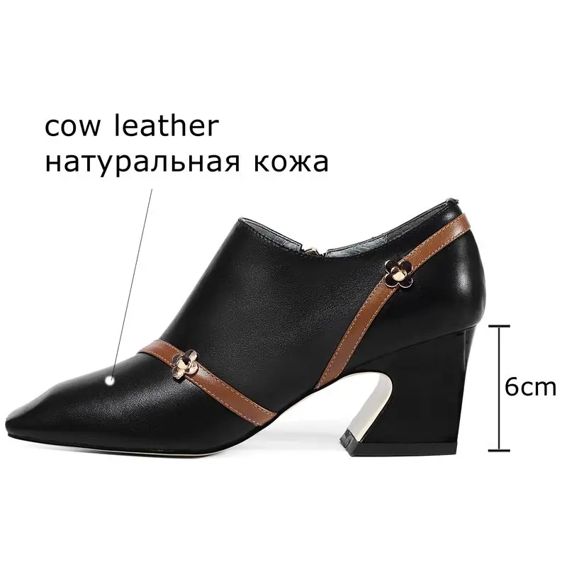 YINKOGET/размеры 34-43; модная повседневная женская обувь из натуральной кожи на высоком каблуке для девочек; сезон весна-осень Очаровательная обувь на высоком каблуке