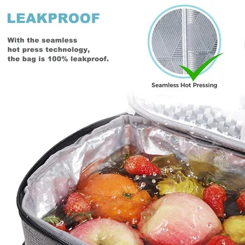 

Lunch Box with Padded Liner, Spacious Insulated Lunch Bag Durable Thermal Lunch Cooler Pack with Strap for Boys Men Women Girls