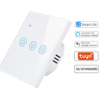 

1/2/3 Gang 3Gang3Way Tuya/Smart Switch Wall Light Switch WiFi Single live line for application without neutral wire