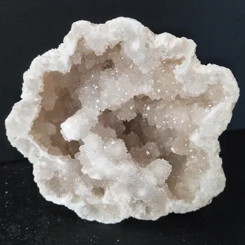 

250-300g natural White agate geode crystal cluster Cornucopia feng shui Decorative stone gemstones